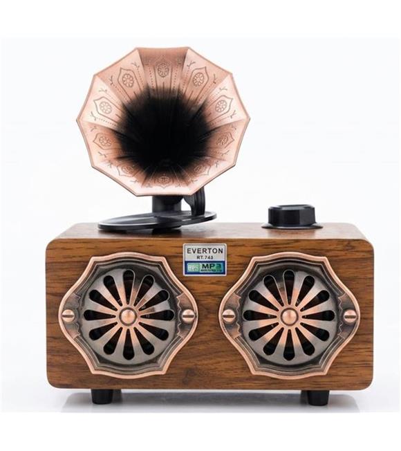 Everton Rt-744  Bluetooth Fm-Usb-Tf-Aux  Şarjlı Nostaljik Radyo