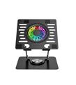 Addison AD-RC36 Steely 360 Derece Dönebilen Fanlı RGB Işıklı Ayarlanabilir Siyah Metal Laptop Stand
