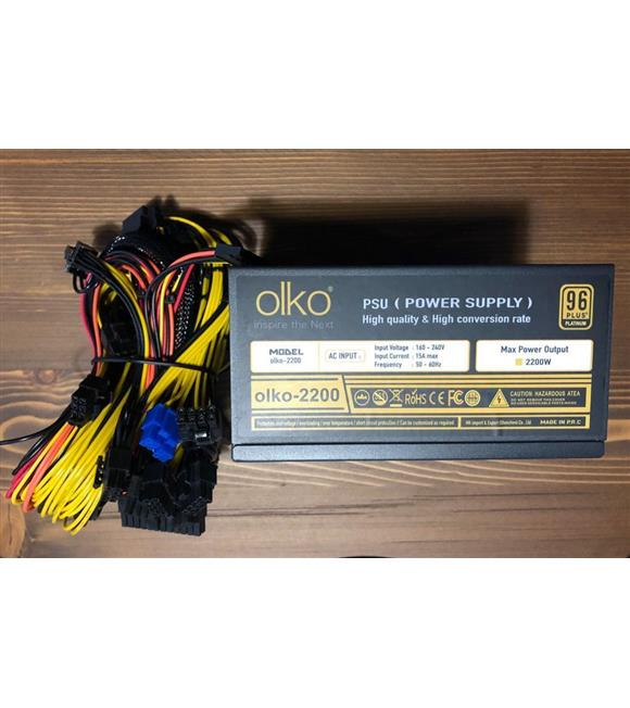 Olko MK-2200SP 2200W 96+ 2 Fanlı Mining Powersuply Kutulu