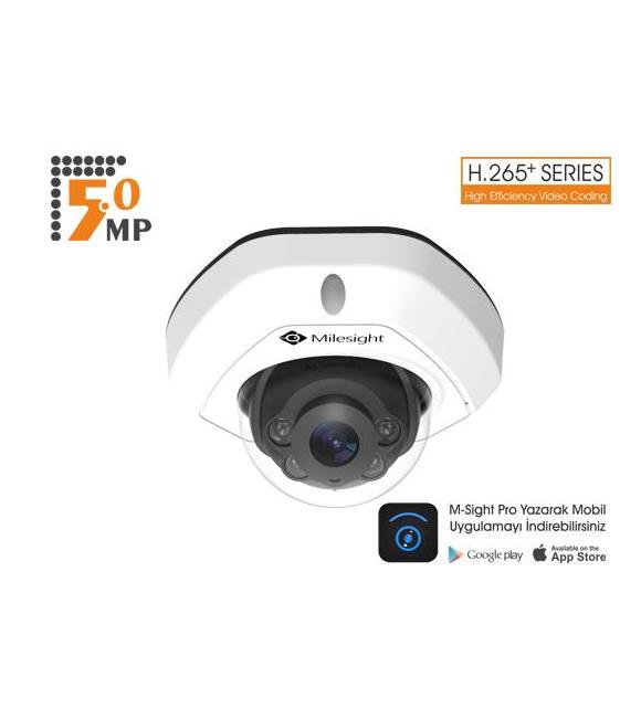 Mılesıght MS-C5373-PB 5.0 Mp 2.8mm Lens 4 Array Led Dome Ip Kamera Beyaz Kasa