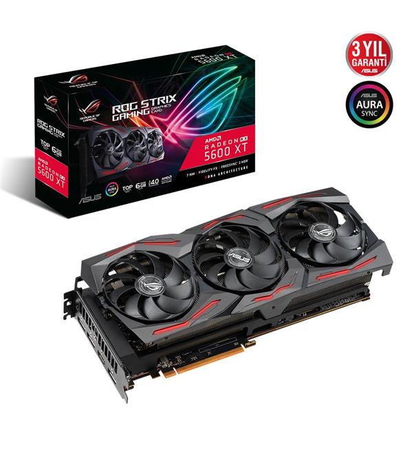 Asus Radeon RX5600XT Rog Strix T6G Gaming 6GB GDDR6 192 Bit ROG-STRIX-RX5600XT-T6G Ekran Kartı