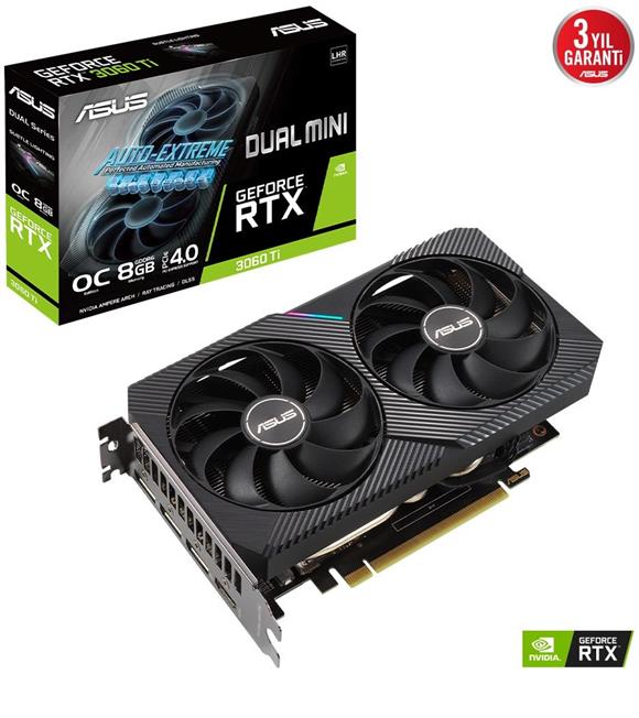 Asus GeForce RTX3060Ti Dual Mini V2 O8G 8GB GDDR6 256 Bit DUAL-RTX3060TI-O8G-MINI-V2 Ekran Kartı