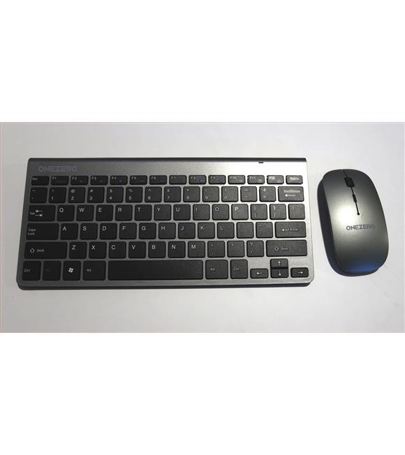 Onezero No:105 Gri-Siyah  Wireless Bluetooth Klavye + Mouse Set Slim (ingilizce)(10mt)