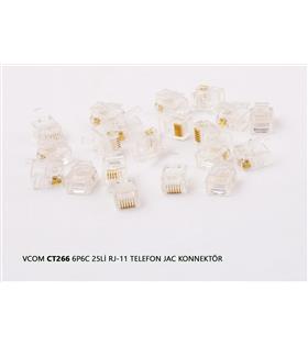 Vcom CT266 6P6C 20li RJ-11 Telefon Jac Konnektör