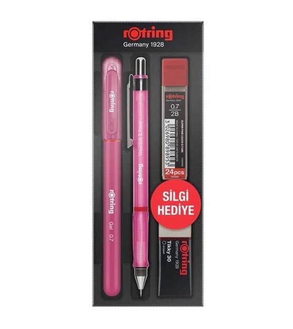 Rotring Okul Seti Visuclick+Jel 0.7 MM Pembe