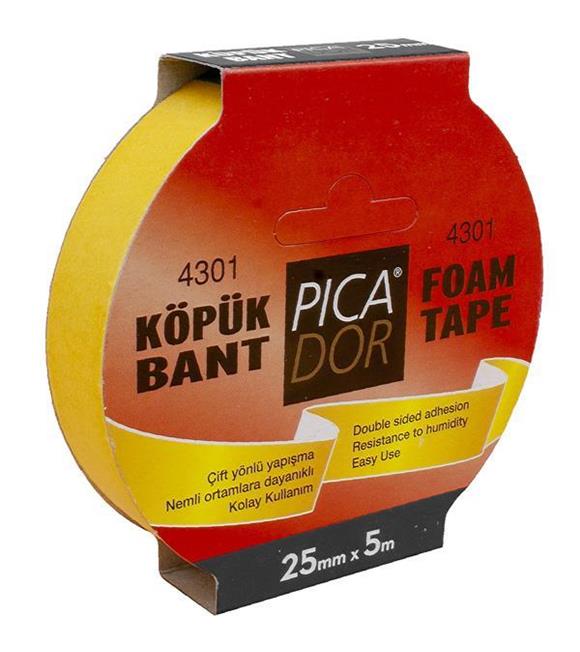 Picador Çift Taraflı Bant Köpük Rulo Askılı 25x5 Mt 4301