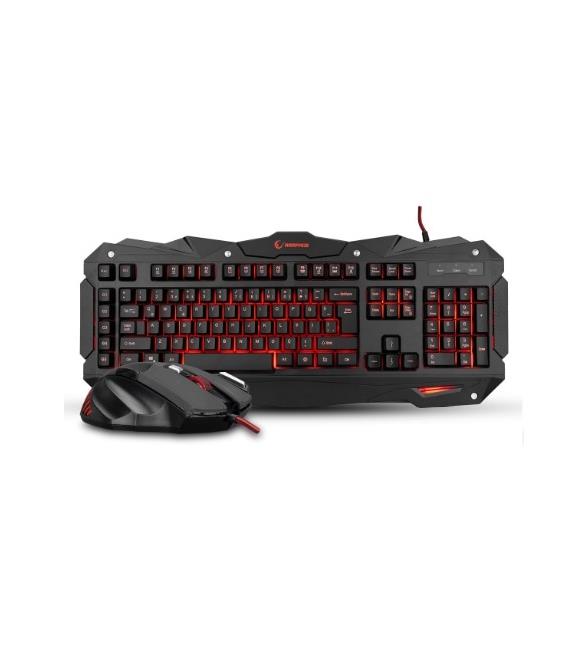 Rampage KM-R1 USB Makrolu Ledli Oyuncu Klavye Mouse Set