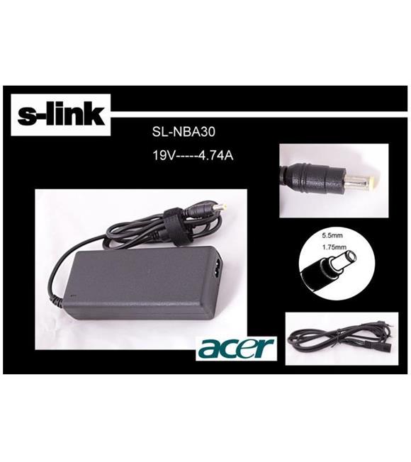 S-link SL-NBA30 19v 4.74a 5.5-1.75 Notebook  Adaptörü