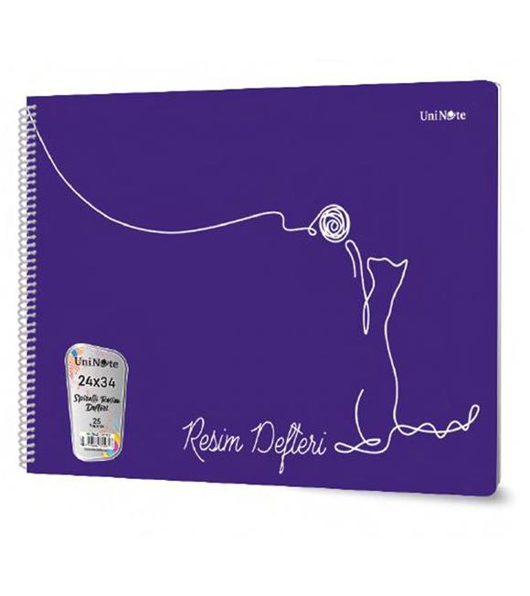 Çınar Resim Defteri Spiralli Plastik Kapak 25 YP 24x34 33006