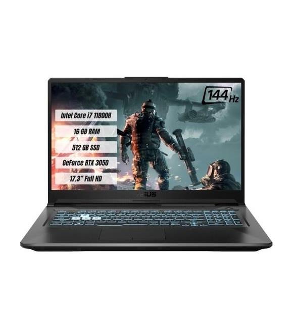 Asus Tuf Gaming F17 FX706HCB-HX129 i7 11800H 16GB 512GB SSD RTX3050 Freedos 17.3" FHD Notebook