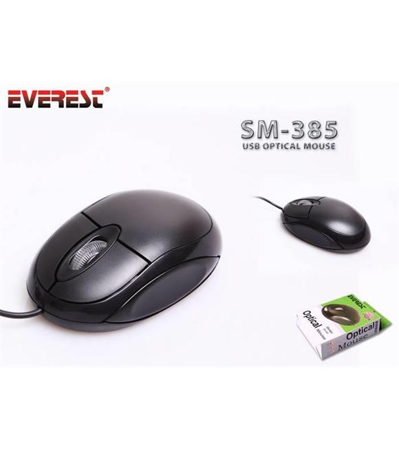 Everest SM-385 Siyah Usb Kablolu Optik 800 Dpı 3 Buton Mouse