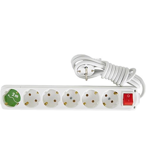 Almera 6lı 2mt Anahtarlı Topraklı Priz (9260202)