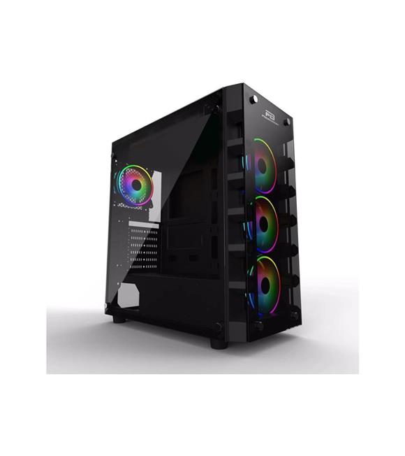 PowerBoost X59RGB-650W 80+ USB 3.0 Tempered Glass 6 x RGB Fanlı Gaming Kasa (JBST-X59RGB-650)