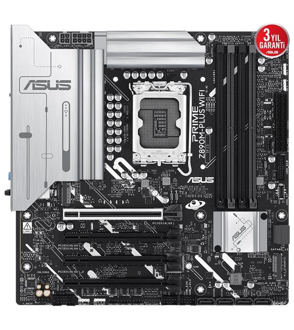 Asus Prime Z890M-PLUS WIFI 7600MHz OC Wi-Fi 7 DDR5 Soket 1851 M.2 HDMI DP mATX Anakart