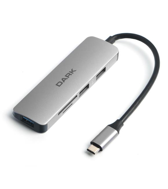 Dark DK-AC-U31X37 USB 3.2 Type-C 5 in 1 TF SD Kart Okuyucu-3x USB 3.2- Çoklayıcı Çevirici HUB