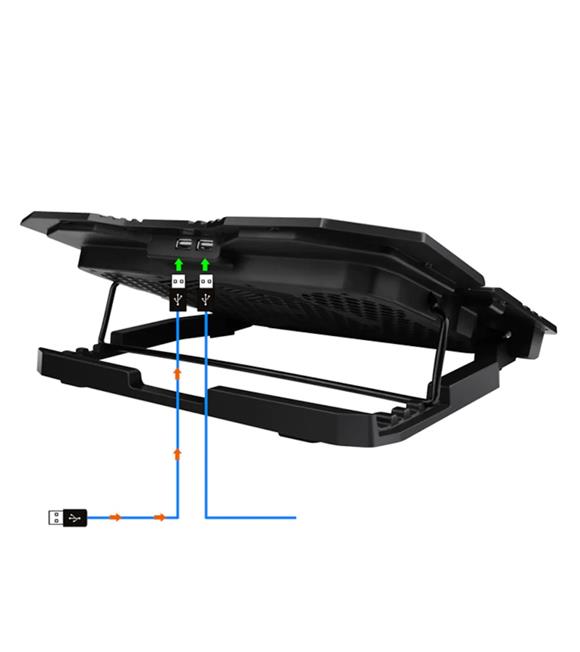 Frisby FNC-5235ST GS6 Notebook Soğutucu (6xFan) LCD Kontrol Panel Metal Izgara 5 Kademeli Yükseklik_3