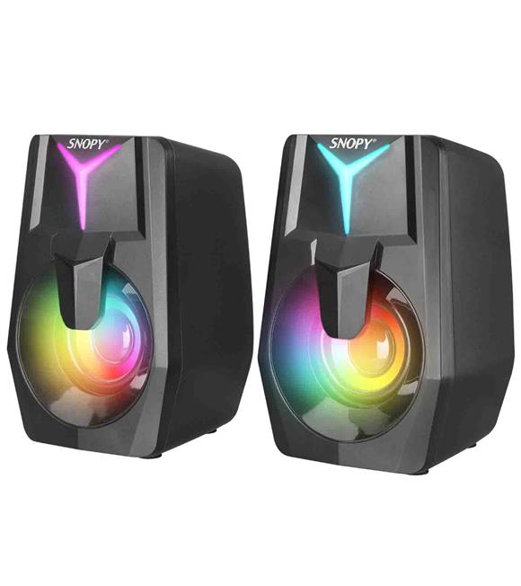 Snopy SN-X22 STYLE 2.0 Multimedia Led Işıklı 3W-2 Siyah USB Gaming Speaker