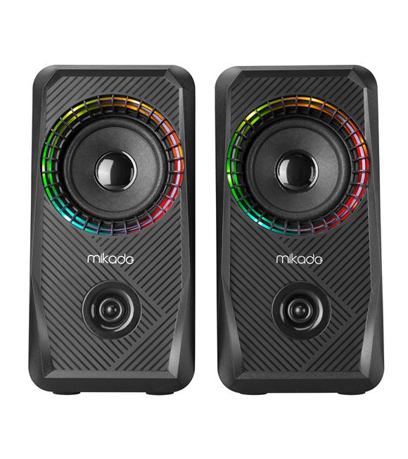 Mikado MD-S26 JOY 2.0 Multimedia 3W-2 Siyah USB RGB Işıklı Gaming Speaker