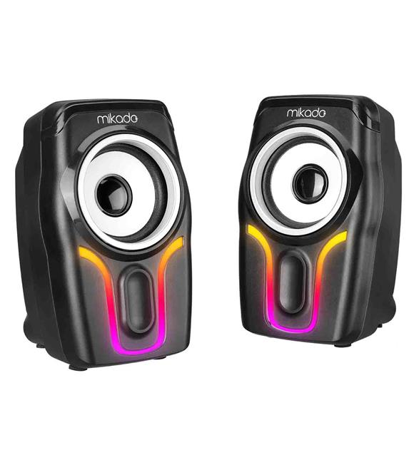 Mikado MD-S25 BOLD 2.0 Multimedia 3W-2 Siyah 6 Renk Modu ile USB RGB Işıklı Speaker_1