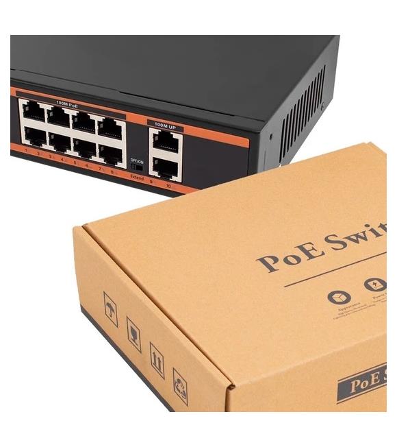 Nova ND1P802LF 8 Port Poe+ 10-100 Mbps 2 Port 10-100 Uplink Switch 150W_4