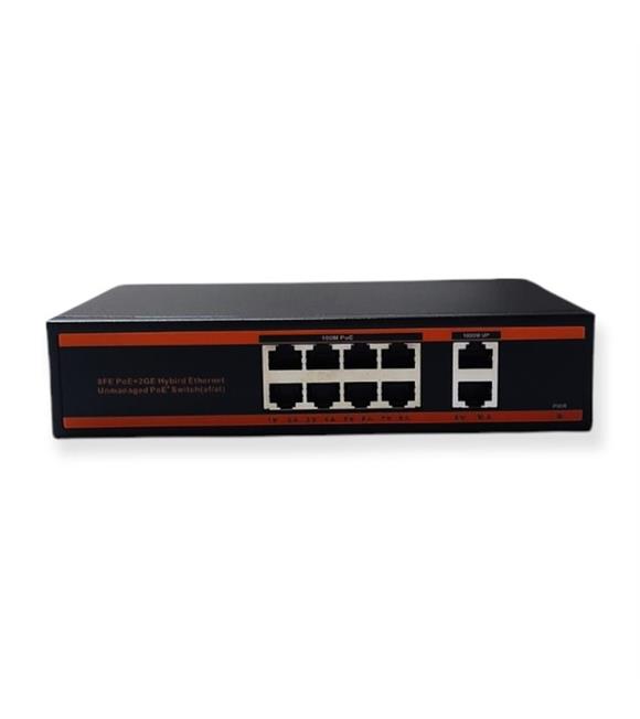 Nova ND1P803LFGX 8 Port Poe+ 10-100 Mbps 2 Port 10-100-1000 Mbps Uplink  1 Port SFP Switch 150W