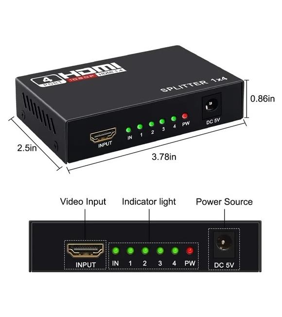 Nova HDMI 1-4 Splitter 1 Giriş 4 Çıkış_2