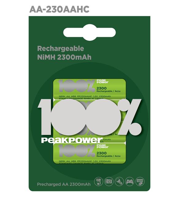 Peak Power AA Boy Kalem Pil Şarjlı 2300mAh 4