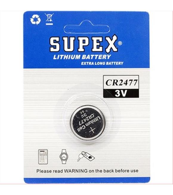 Supex CR2477 3V Lityum Tekli Paket Pil