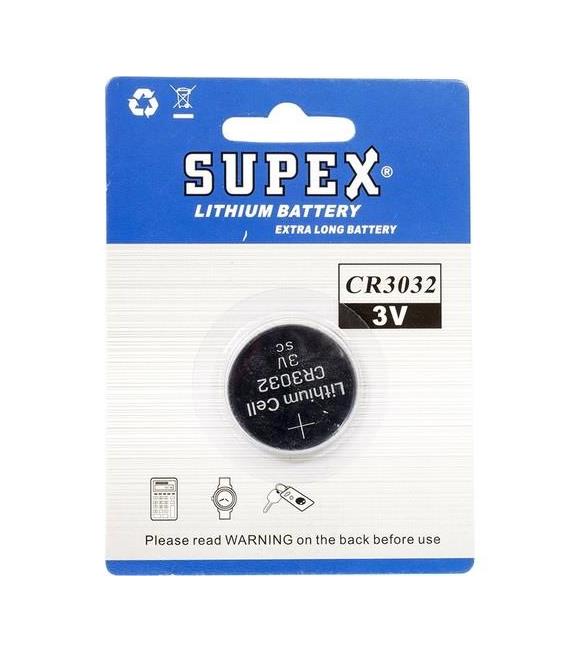 Supex CR3032 3V Lityum Düğme Pil Tekli Paket