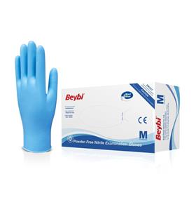 Beybi Pudrasız Nitril Mavi (M) Medium Beden Muayene Eldiven 100lü Paket