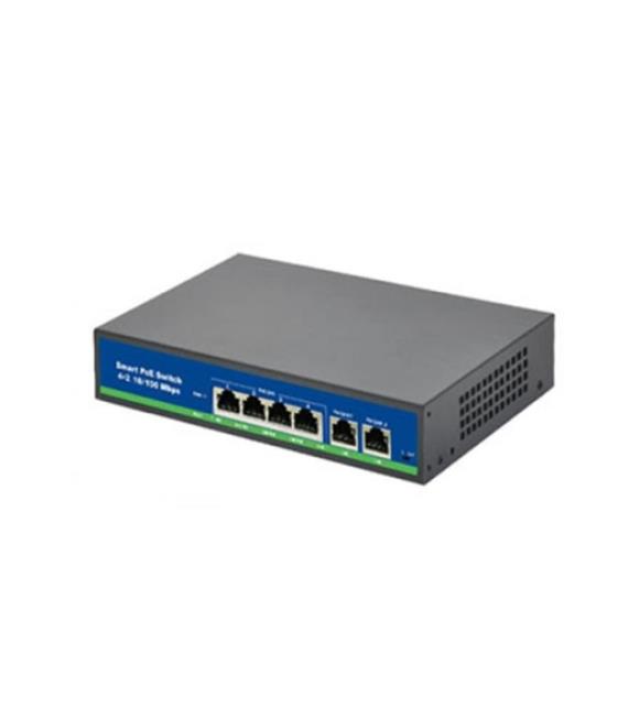 ISEE ISS-1006P 4 Port Poe+ 10-100 Mbps 2 Port 10-100 Uplink Switch 78W