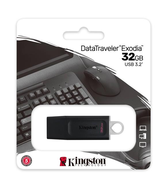 Kingston DTX-32GB 32GB USB3.2 Gen 1 DataTraveler Exodia (Black + White) Flash Bellek
