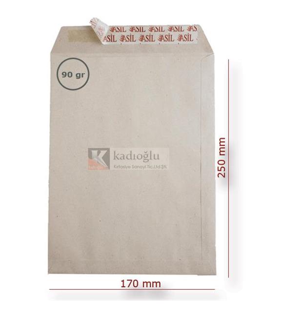 Asil Doğan Torba Zarf İmt Kraft Silikonlu 17x25 90 GR As-0821