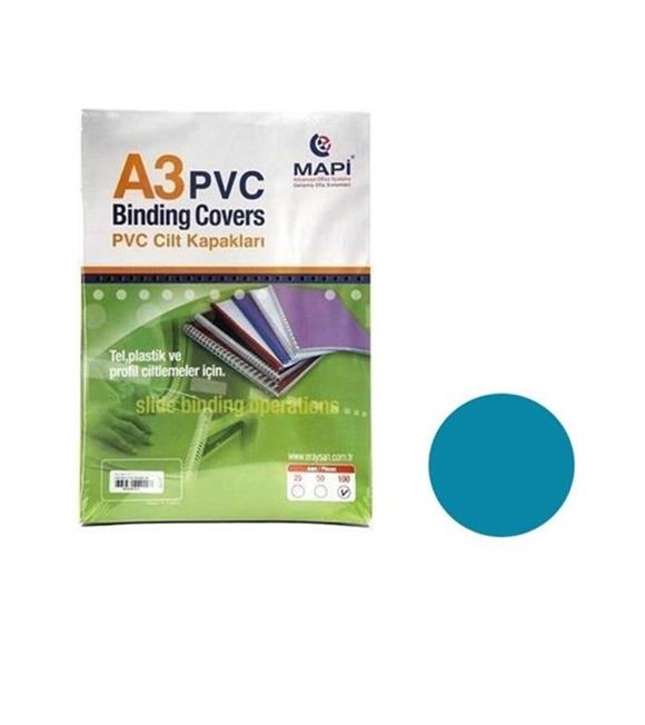 Mapi Cilt Kapağı Plastik Opak A3 160 MIC Mavi 204 03 04