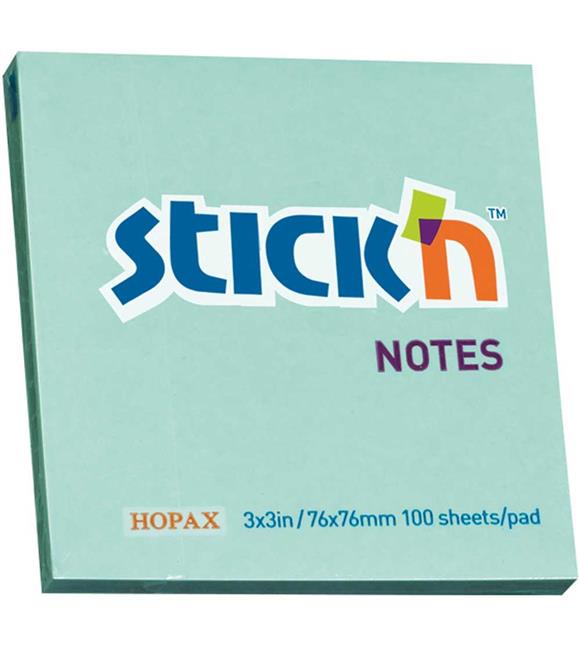 Hopax Stıckn Yapışkanlı Not Kağıdı 100 YP 76x76 Pastel Mavi HE21149