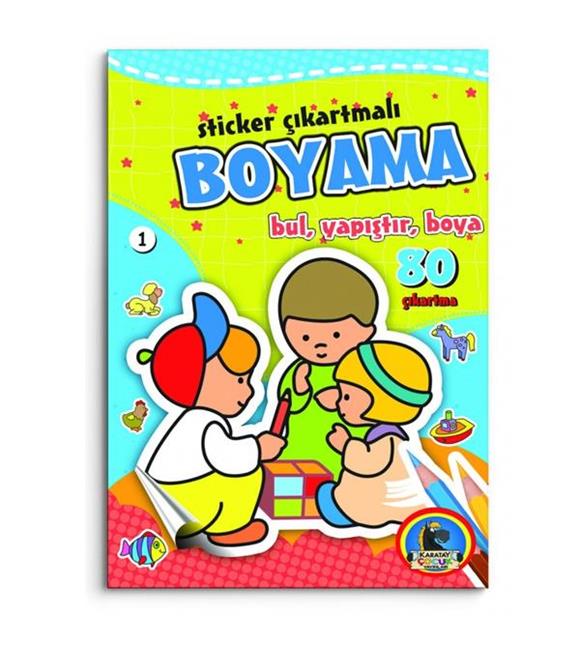 4E Boyama Kitabı Sticker Çıkartmalı Bul Yapıştır Boya 80 Syf Karatay Yayınevi