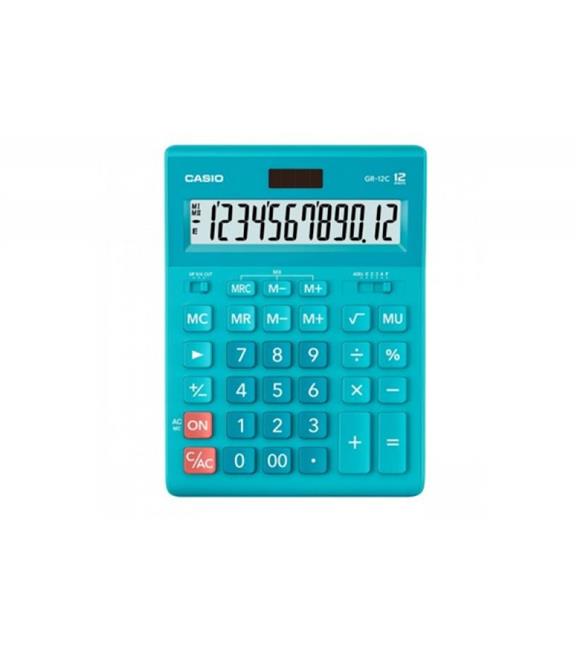 Casio GR-12C-LB 12 Hane Mavi Masa Üstü Hesap Makinesi