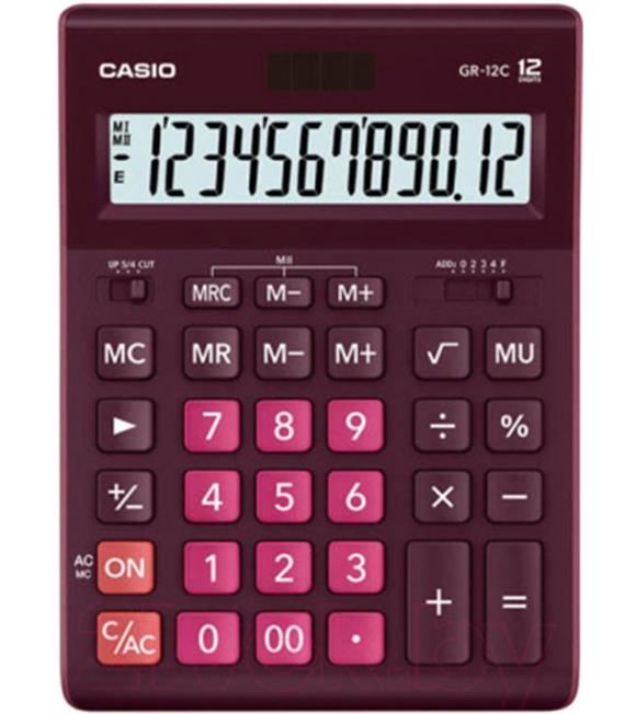 Casio GR-12C-WR 12 Hane Bordo Masa Üstü Hesap Makinesi