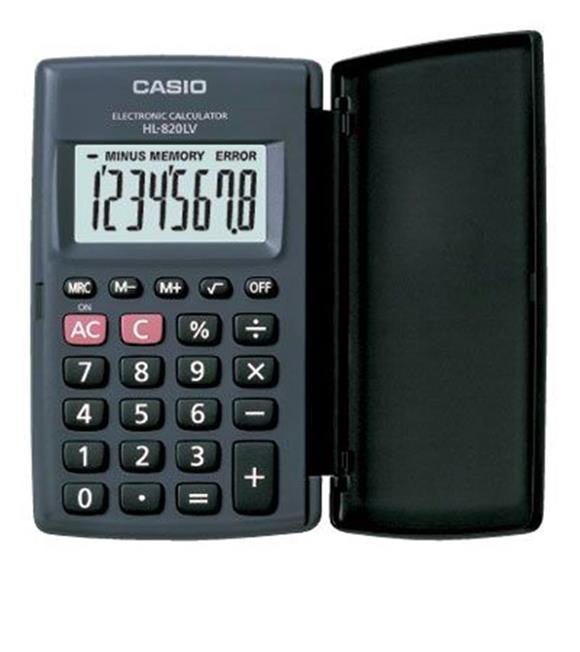 Casio HL-820LV-BK 8 Hane Siyah Cep Tipi Hesap Makinesi