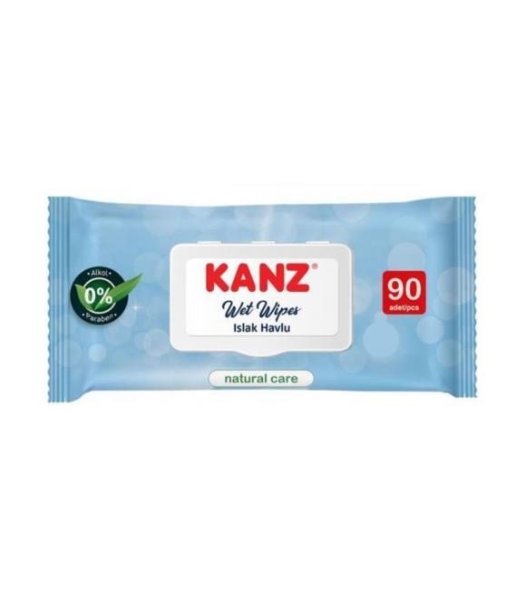 Kanz 90lı Islak Mendil  Avantaj Kapaklı (Alkol Paraben  yüzde 0)