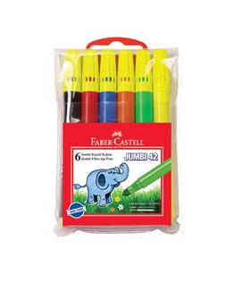 Faber-Castell Keçeli Boya Kalemi Jumbo Neon Fosforlu 6 Renk Jumbi 42 30642