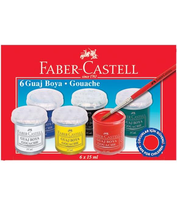 Faber-Castell Guaj Boya 6 Renk 15 ML 5170 160400