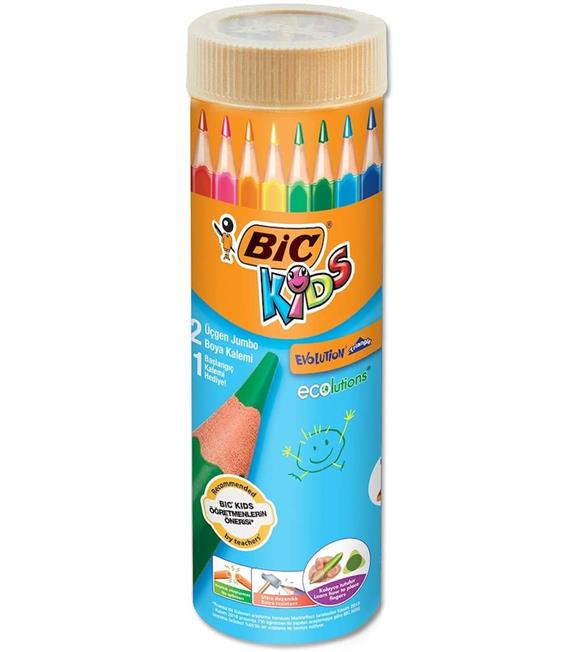 Bic Kuru Boya Evolution Üçgen Jumbo Metal Tüp  12+1 958192