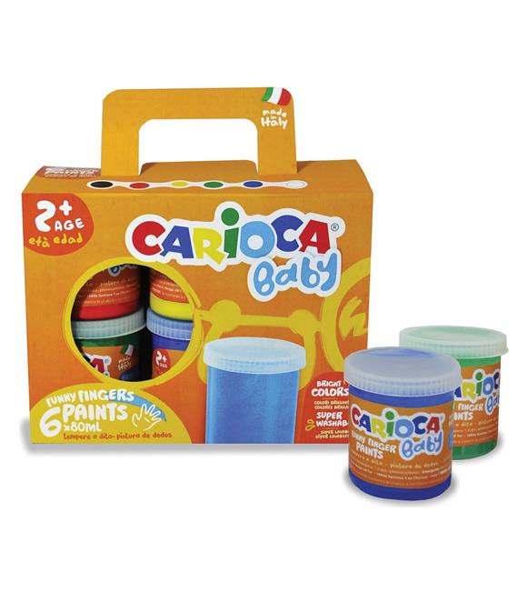 Carioca Parmak Boyası Bebek Süper Yıkanabilir 6 Renk 80 ML