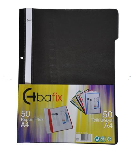 Bafix Telli Dosya Plastik XL Siyah A4