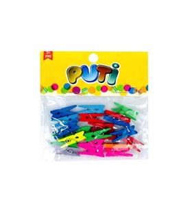 Puti Ahşap Küçük Mandal Renkli 24 Lü 4667