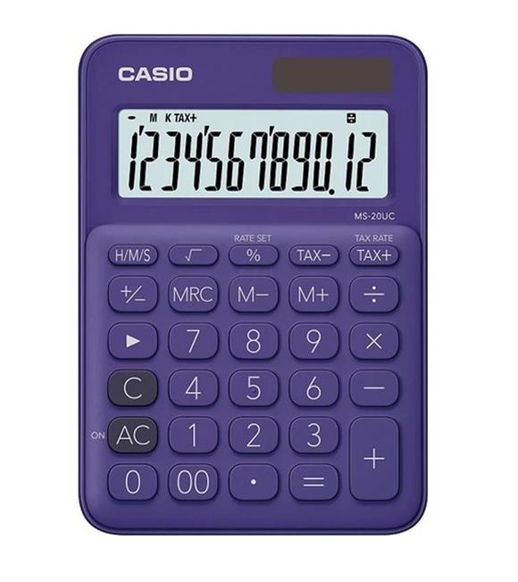 Casio MS-20UC-PL 12 Hane Mor Masa Üstü Hesap Makinesi_1