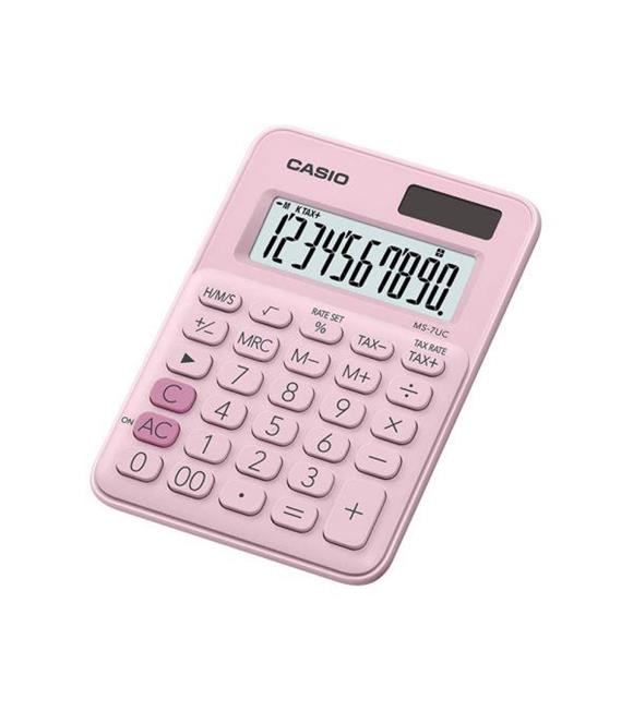 Casio MS-7UC-PK 10 Hane Açık Pembe Masa Üstü Hesap Makinesi