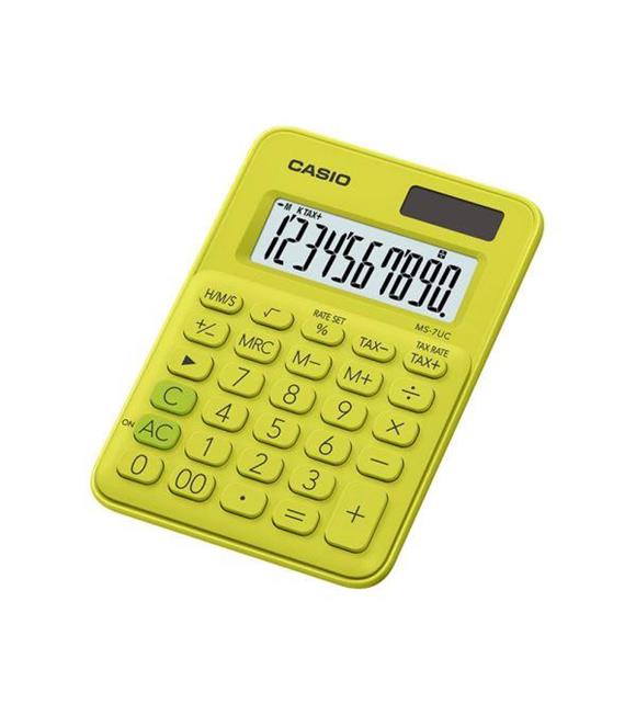 Casio MS-7UC-YG 10 Hane Limon Sarı Masa Üstü Hesap Makinesi