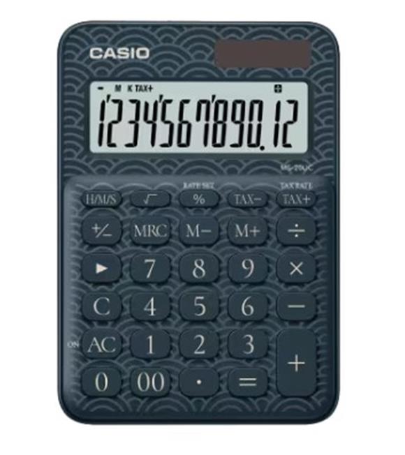 Casio MS-20UC-JBU 12 Hane Lacivert Desenli Masa Üstü Hesap Makinesi